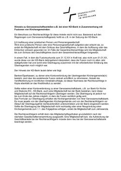 Hinweis zu Genossenschaftsanteilen