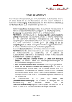 Hinweis bei Vorstudium!