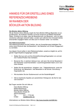 HINWEIS F&Uuml;R DIR ERSTELLUNG EINES - Hans-B&ouml;ckler