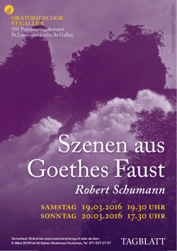 Szenen aus Goethes Faust - Oratorienchor St. Gallen