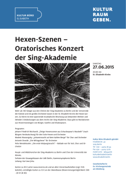 Hexen-Szenen &ndash; Oratorisches Konzert der Sing