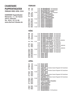 Spielplan zum - Charivari Puppentheater