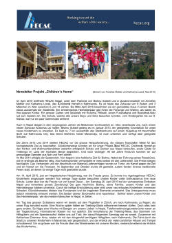 Newsletter Projekt „Children`s Home“