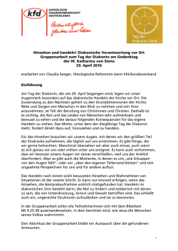 Gruppenarbeit zum Tag der Diakonin