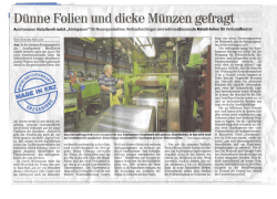 D&uuml;nne Folien und dicke M&uuml;nzen gefragt