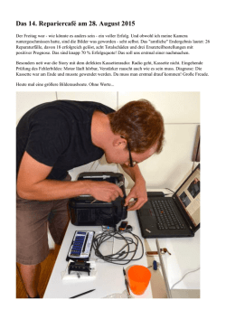 Das 14. Repariercafé am 28. August 2015