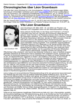 Informationsblatt Chronologisches über Léon Gruenbaum