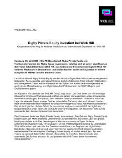 Rigby Private Equity investiert bei Wick Hill