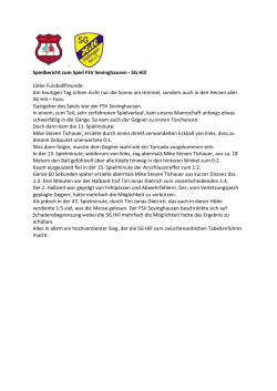 C-Jugend Spiel FSV Sevinghausen - SG Hill Hattingen 1