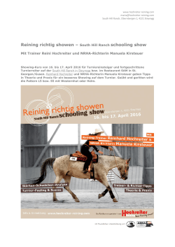 Reining richtig showen – South Hill Ranch schooling show