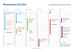 Studienjahrskalender für das Studienjahr 2015/16