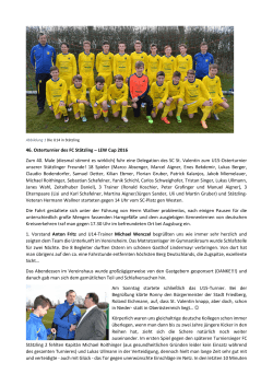 46. Osterturnier des FC Stätzling – LEW Cup 2016 Zum 40. Male