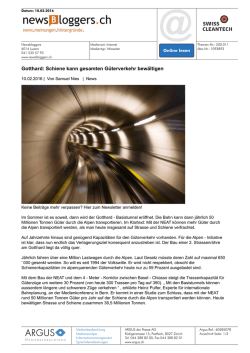 Gotthard: Schiene kann gesamten G&uuml;terverkehr