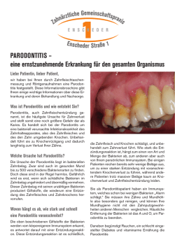 Informationsbroschüre zum Thema Parodontose