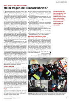 Helm tragen bei Einsatzfahrten?