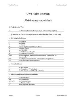 Uwe Helm Petersen Abkürzungsverzeichnis