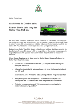 Ihr Gewinn im Detail - Goltix Titan Gewinnspiel