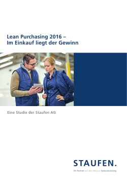 Lean Purchasing 2016 – Im Einkauf liegt der Gewinn