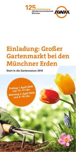Einladung: Großer Gartenmarkt bei den Münchner Erden