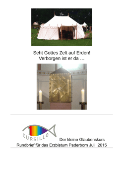 Seht Gottes Zelt auf Erden! Verborgen ist er da …