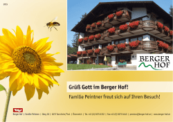 Gr&uuml;&szlig; Gott im Berger Hof!