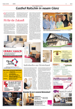 Zeitungsbericht - Gasthof Raitschin