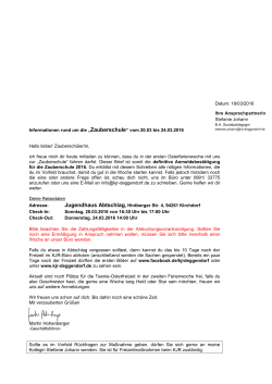 Infobrief Zauberschule Ostern 2016