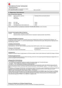 Informationen f&uuml;r den Verbraucher A. Allgemeine Informationen