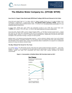The Alkaline Water Company Inc. (OTCQB: WTER)