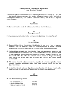 Hundesteuersatzung ab 01.01.2016
