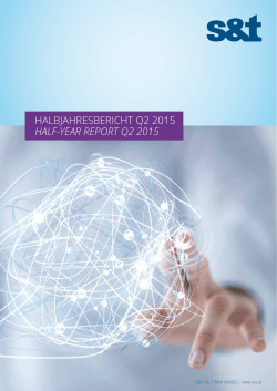 HALBJAHRESBERICHT Q2 2015 HALF