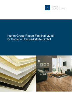 Interim Group Report First Half 2015 for Homann Holzwerkstoffe