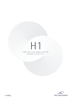 Linde HaLf-Year financiaL report januarY to june 2015