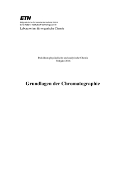 Einf&uuml;hrung Chromatographie