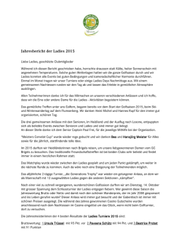 Jahresbericht der Ladies 2015