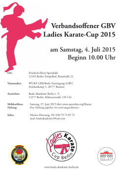 Verbandsoffener GBV Ladies Karate-Cup 2015 am Samstag, 4. Juli