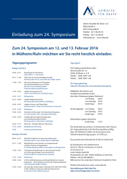 Einladung zum 24. Symposium