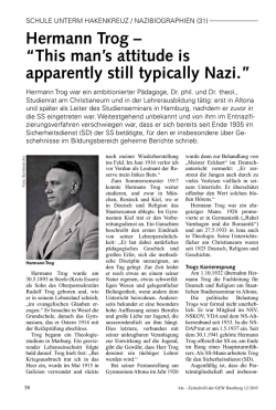 Hermann Trog &ndash; &ldquo;This man`s attitude is apparently still typically Nazi.&rdquo;