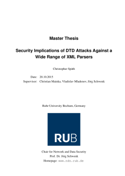 Security Implications of DTD Attacks Against a Wide Range of XML