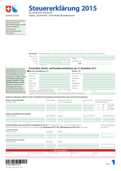Steuererklärung 2015 - Kantonales Steueramt Zürich