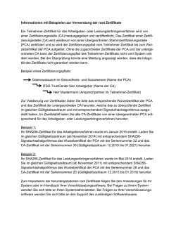 Informationen mit Beispielen zur Verwendung der root Zertifikate Ein