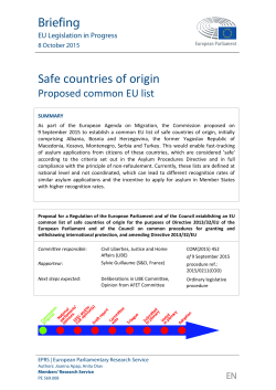 Safe countries of origin - European Parliament