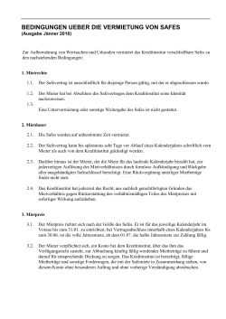 AGB − Vermietung von Safes