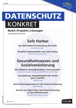 Checkliste Datentransfer nach Safe Harbor, Dako 2015-05
