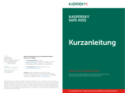 Kurzanleitung - Kaspersky Lab