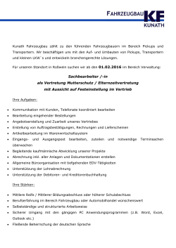 Sachbearbeiter - Kunath Fahrzeugbau GmbH