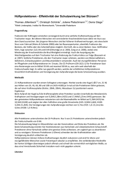 H&uuml;ftprotektoren - Effektivit&auml;t der Schutzwirkung bei St&uuml;rzen?