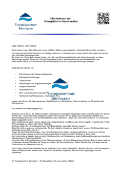 Infoblatt Sturzgefahr - Therapiezentrum Bennigsen