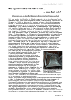 Glockensanierung- Infotext f&uuml;r die Homepage
