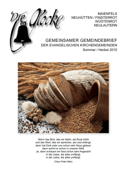 Glocke Sommer 2015 - Evangelische Kirchengemeinde Neuh&uuml;tten
